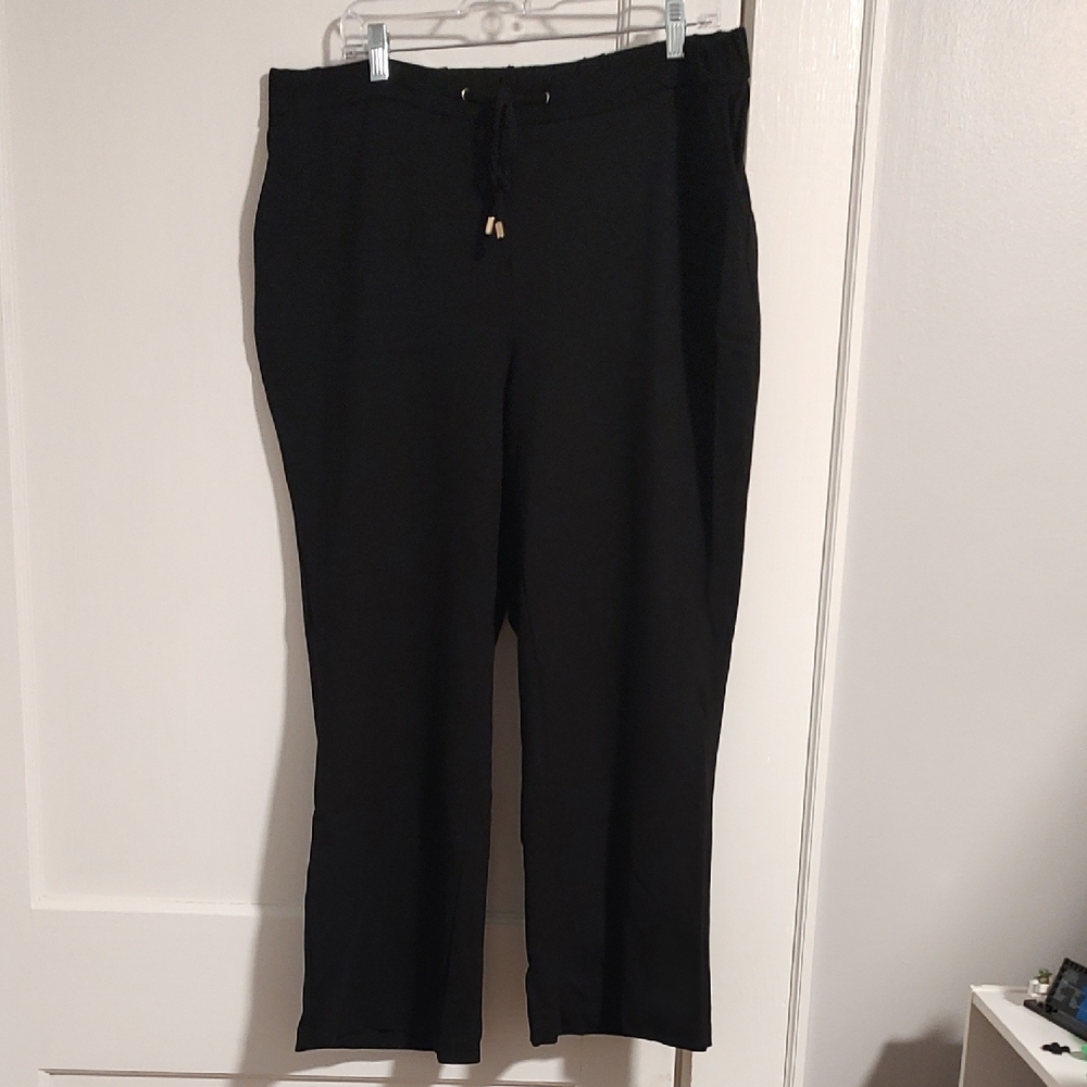 Jones New York Black Wide-Leg Pull-On Pants